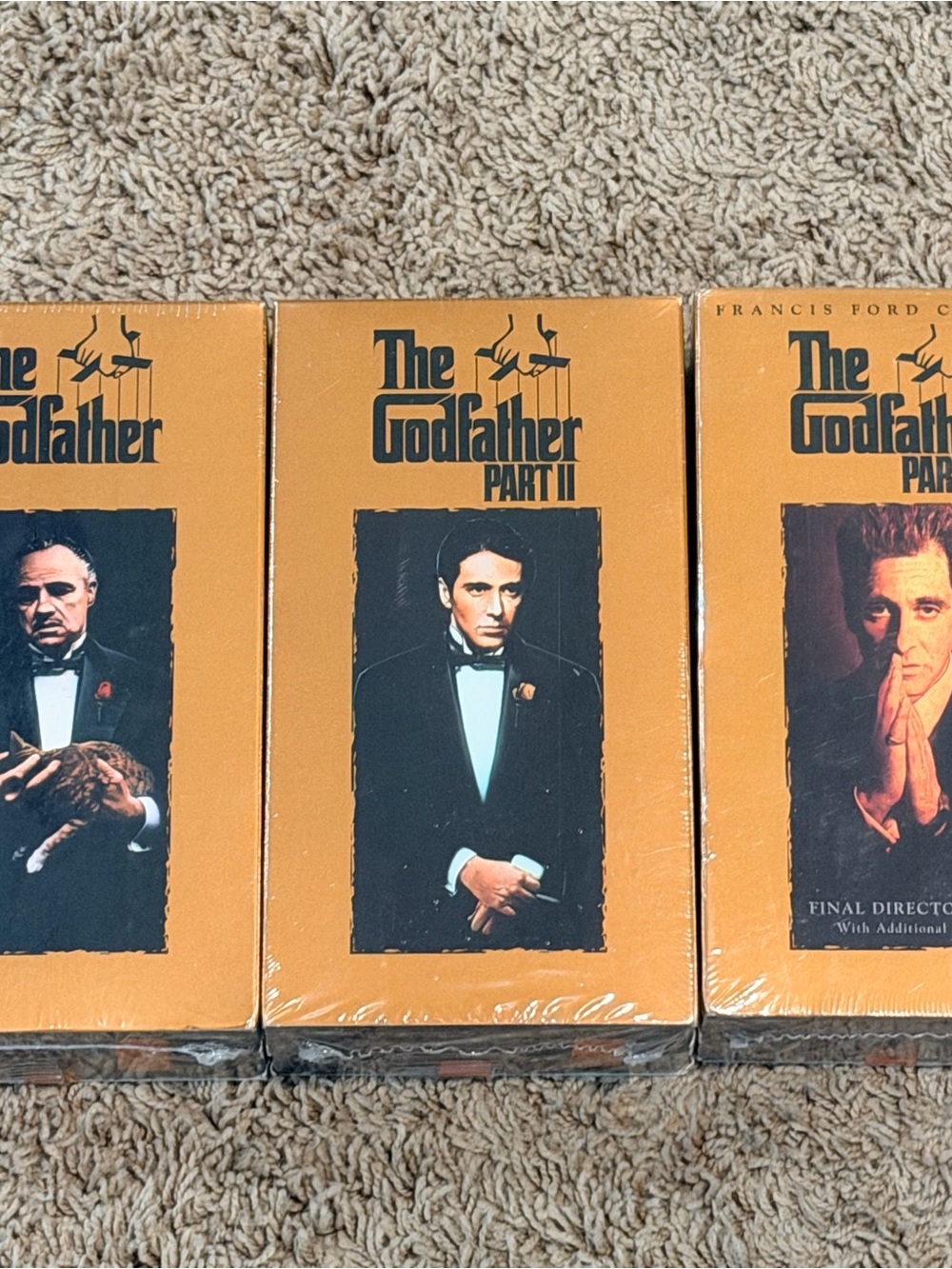 The Godfather VHS Part I-II -III New Factory Sealed Three Tape Movie